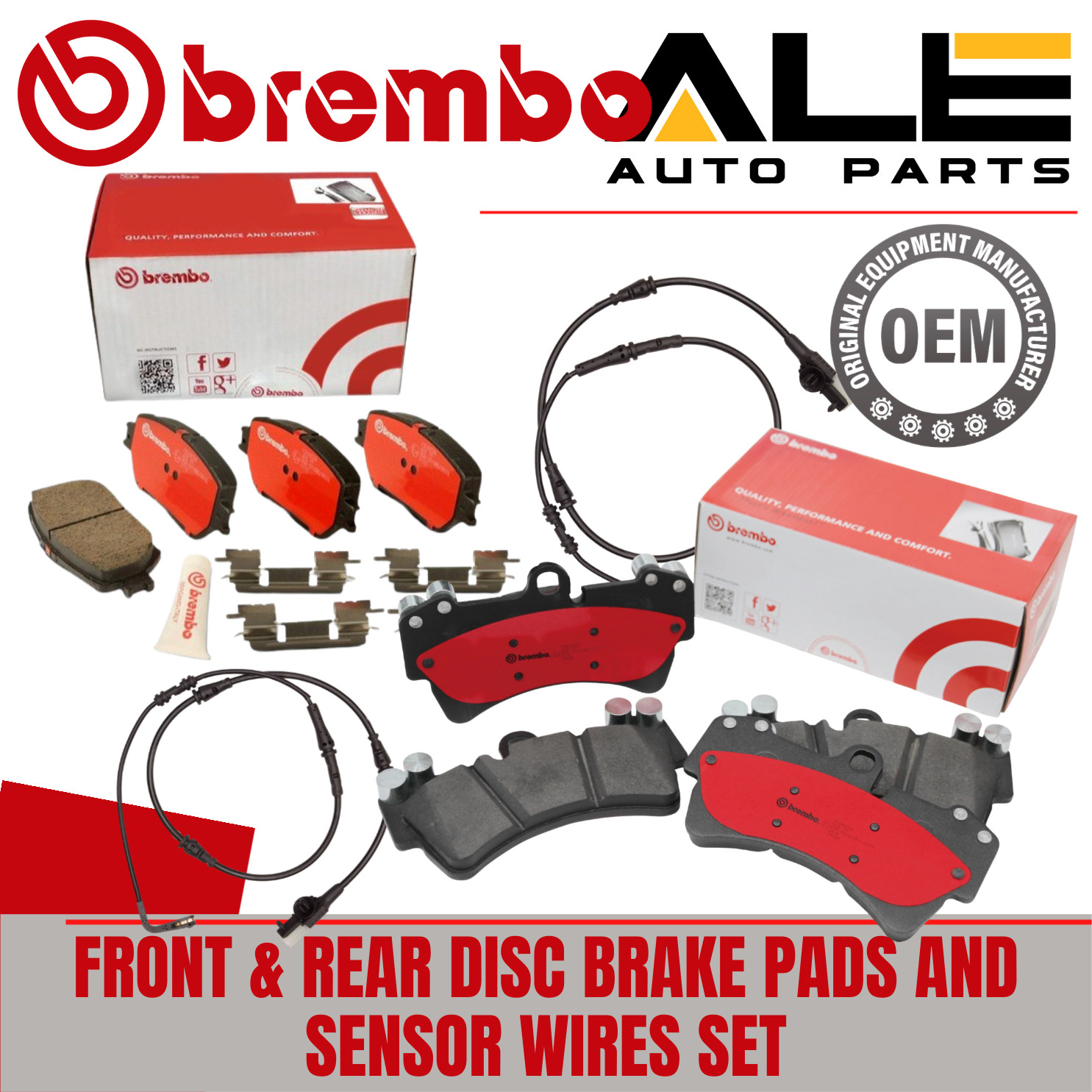 Front and Rear BREMBO OES Ceramic Brake Pad Set Kit for Jeep Dodge Chevy S RT Front and Rear BREMBO OES Ceramic Brake Pad Set Kit for Jeep Dodge Chevy S RT