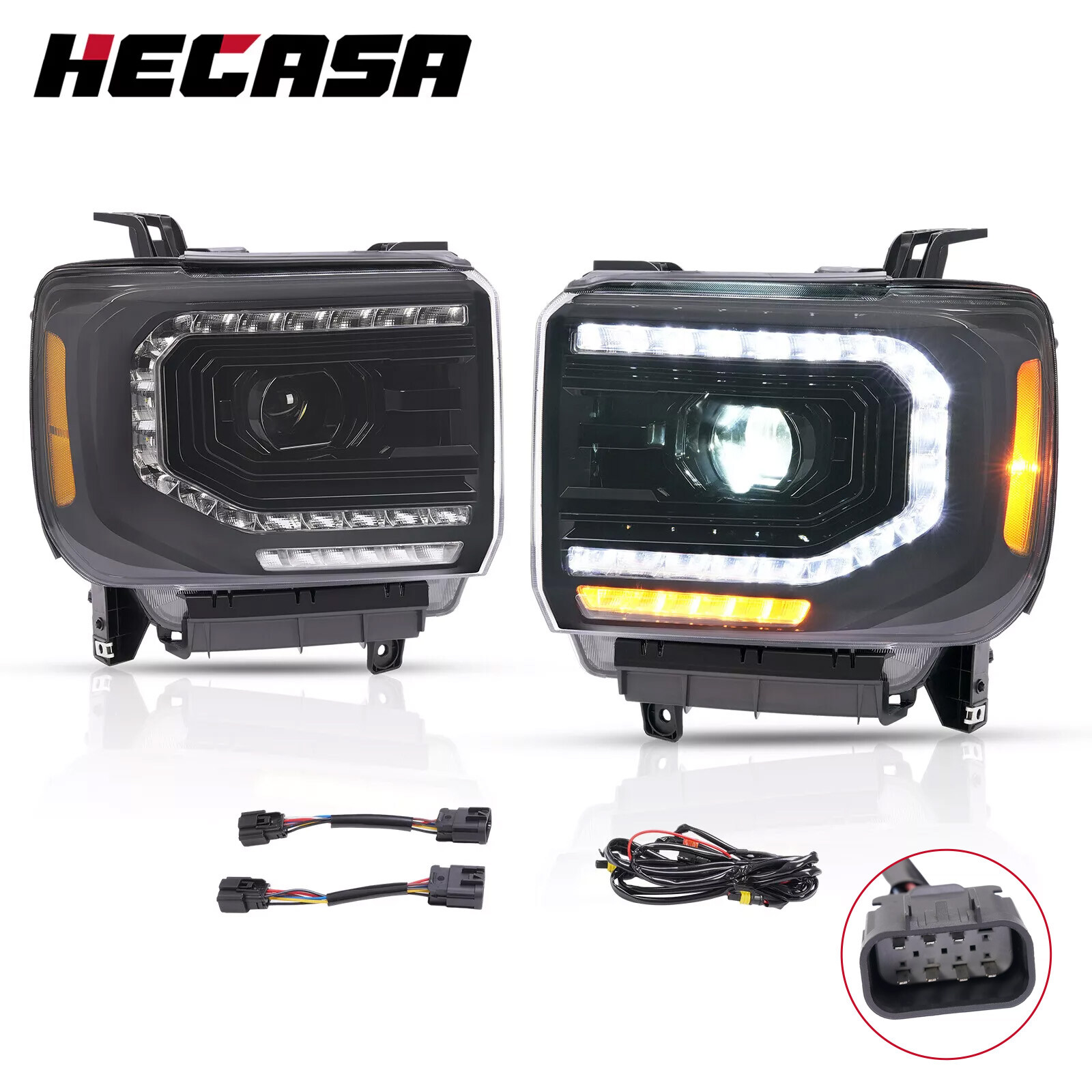 HECASA LED Headlights For GMC Sierra 1500 14-18 / 2500HD 3500HD 15-19 #23130717 HECASA LED Headlights For GMC Sierra 1500 14-18 / 2500HD 3500HD 15-19 #23130717