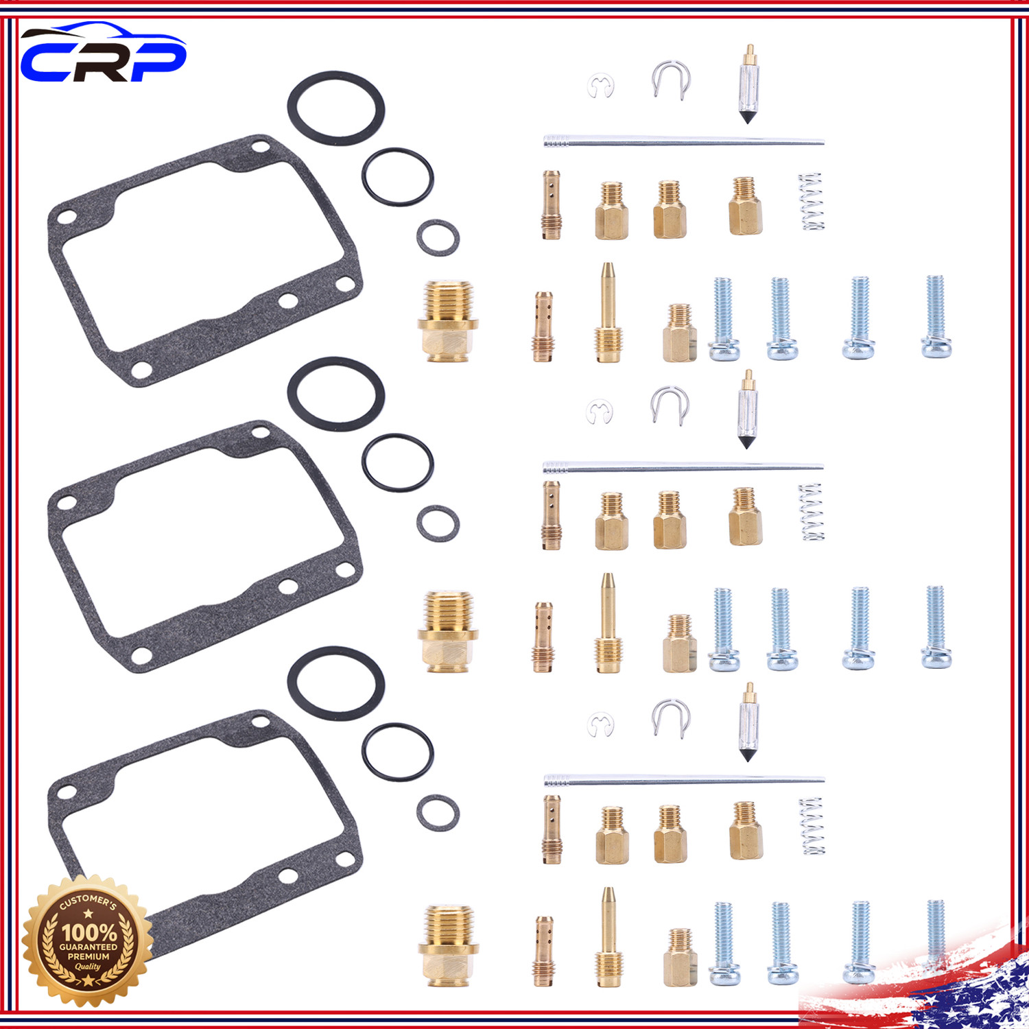 3pcs Carburetor Rebuild Kit 213164395 for 1996-1998 Polaris XLT Special 600 NEW