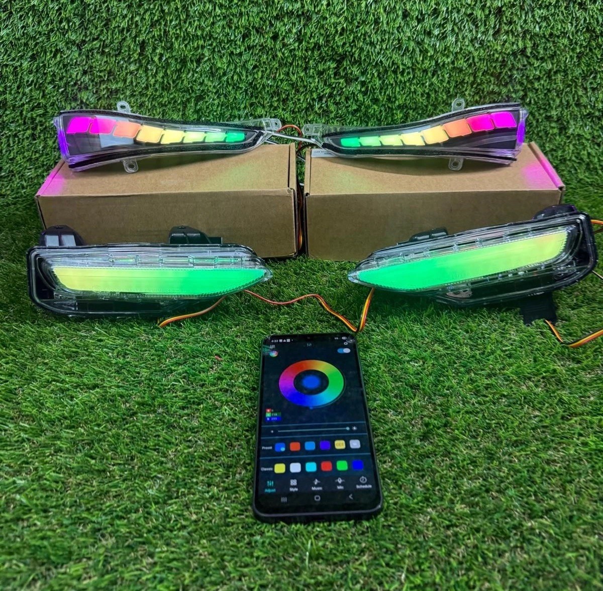 🟢2014-2024 INFINITI Q50 RGB LED Mirror & Bumper Sequential Signal Light CLEAR🟢