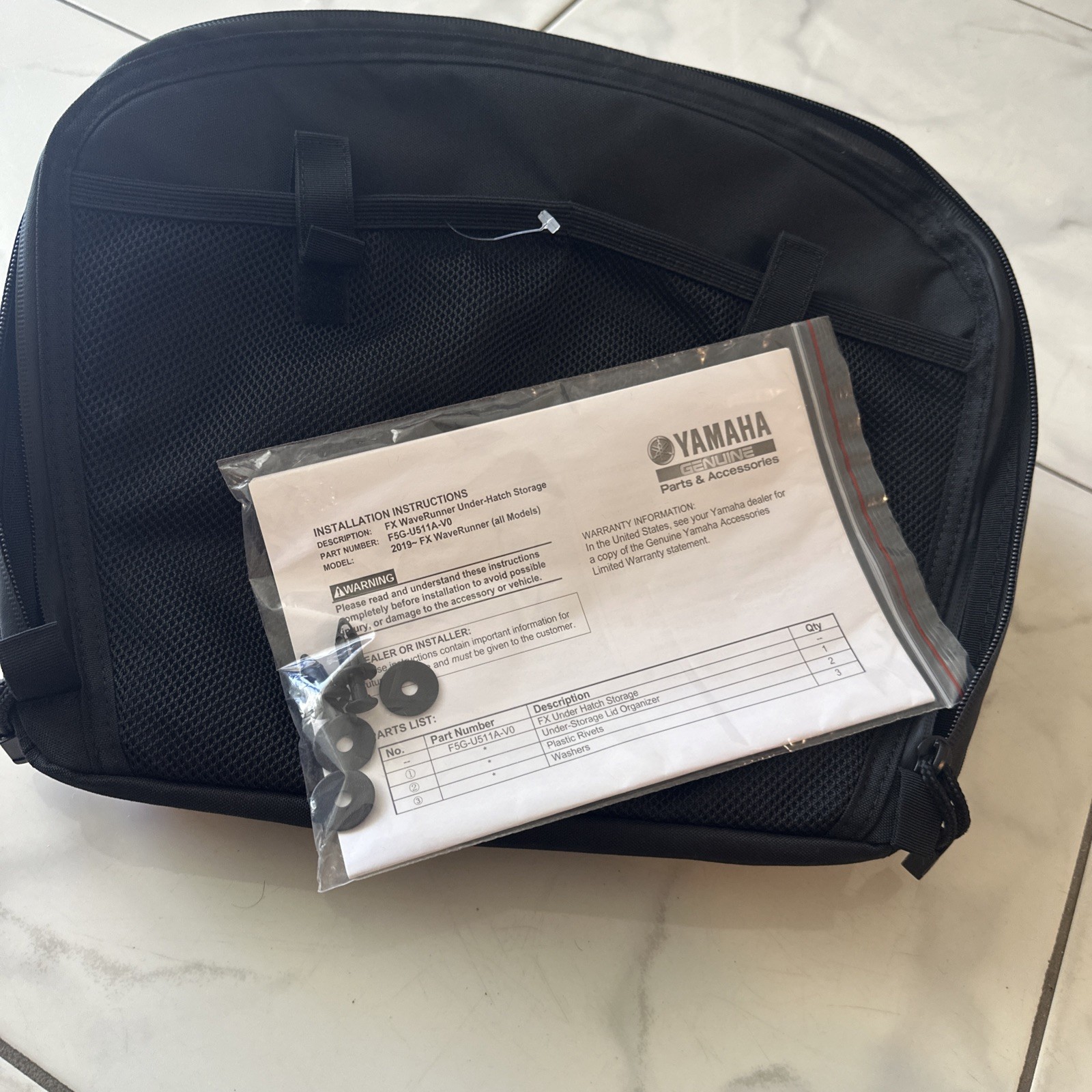 Yamaha New OEM FX Under-Hatch Storage Bag, F5G-U511A-V0-00 Yamaha New OEM FX Under-Hatch Storage Bag, F5G-U511A-V0-00