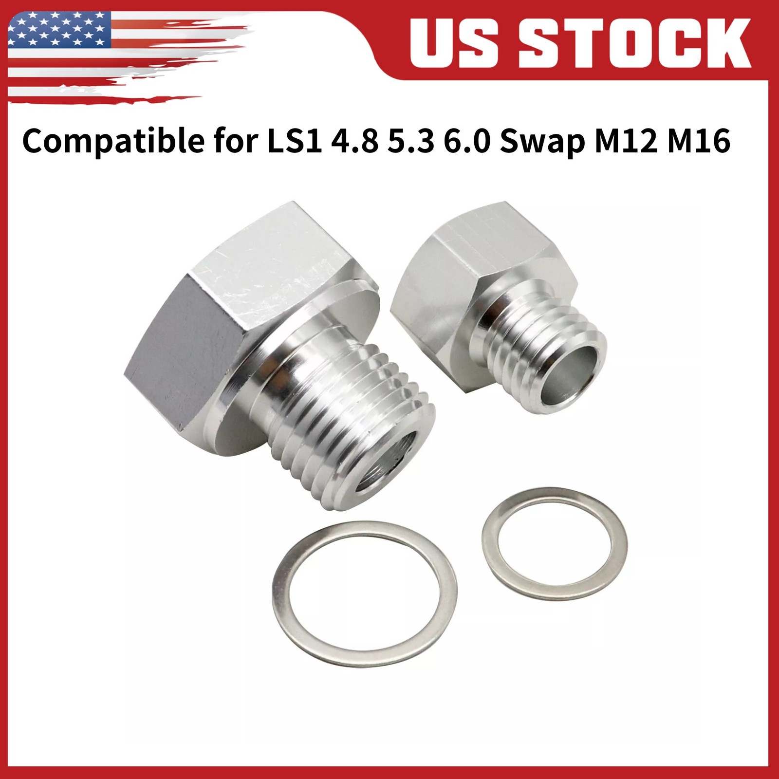 For LS Engine Swap M16 M12 1.5 to 1/8 NPT Oil Pressure Sensor Adapter For GMC