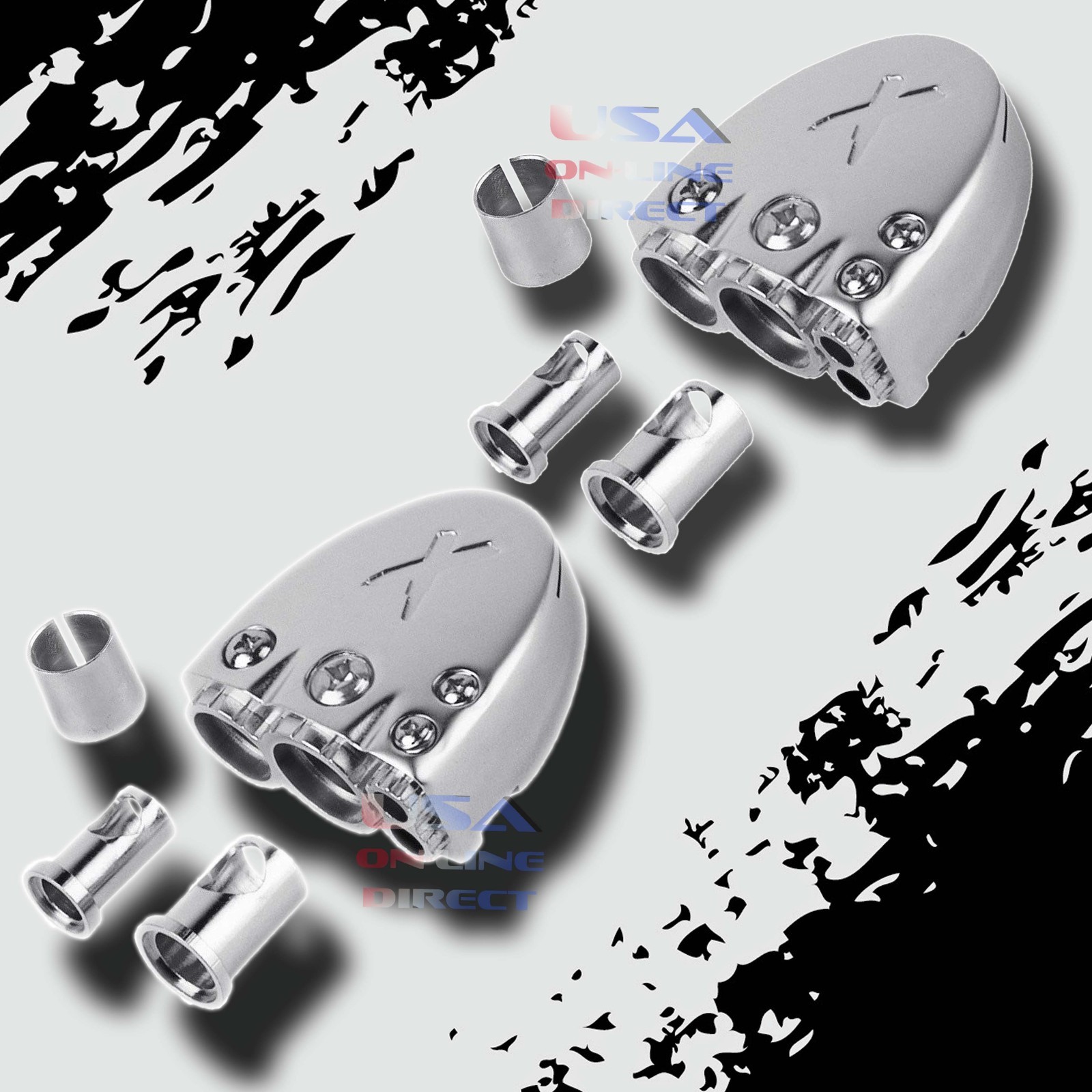 2pcs PLATINUM POSITIVE NEGATIVE PLATED CAR MARINE STEREO BATTERY TERMINAL CLAMP 2pcs PLATINUM POSITIVE NEGATIVE PLATED CAR MARINE STEREO BATTERY TERMINAL CLAMP