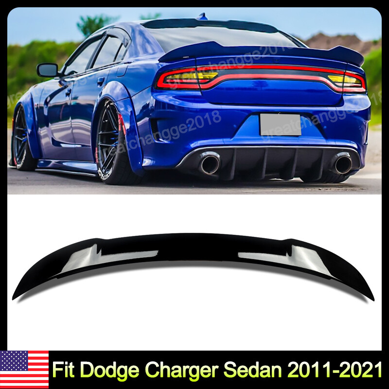 For Dodge Charger 2011-2023 Gloss Black Hellcat Style Rear Trunk Spoiler Wing