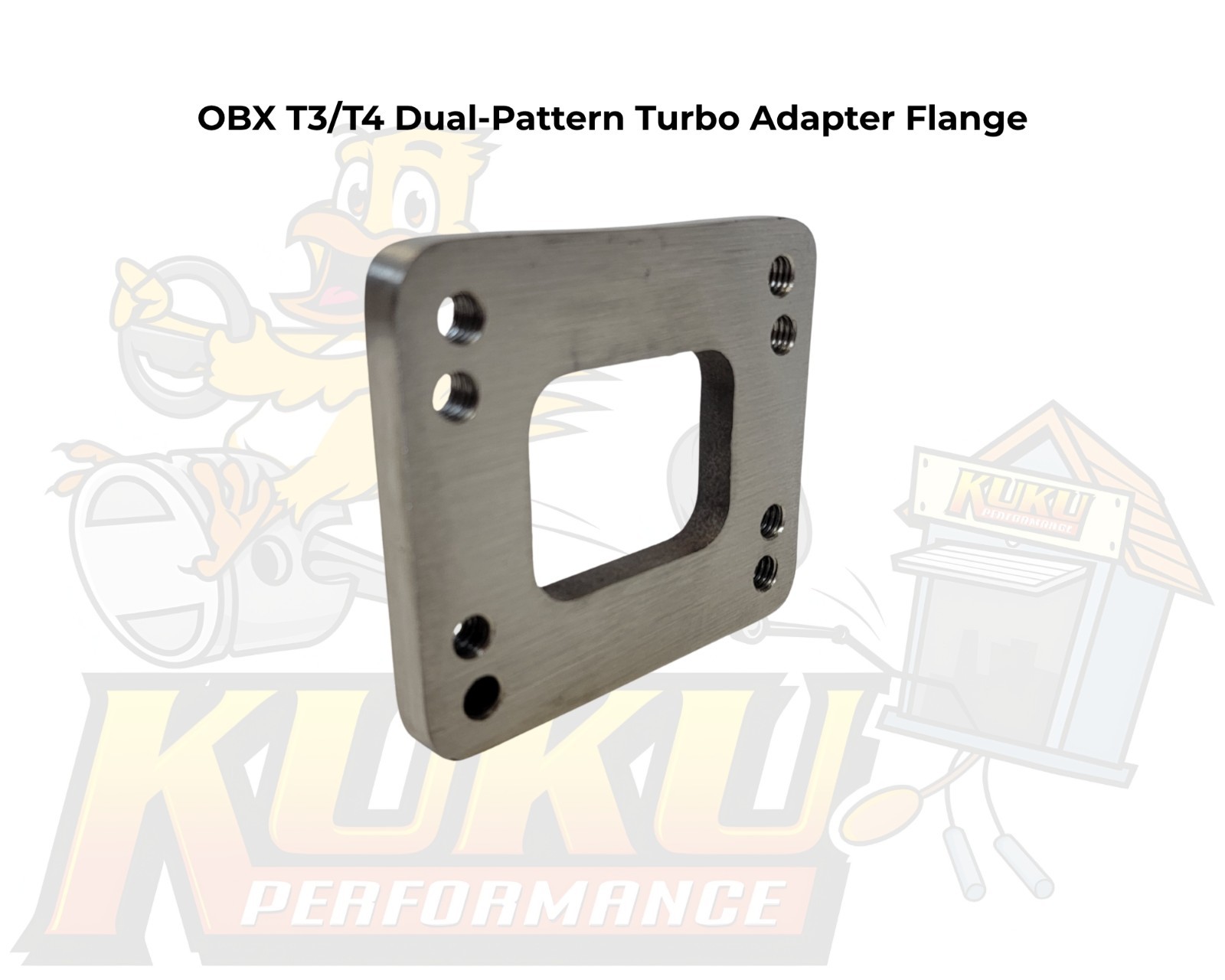 OBX T3 T4 Turbo Inlet Adapter Flange Dual Pattern 3/8-16 Mild Steel F10747