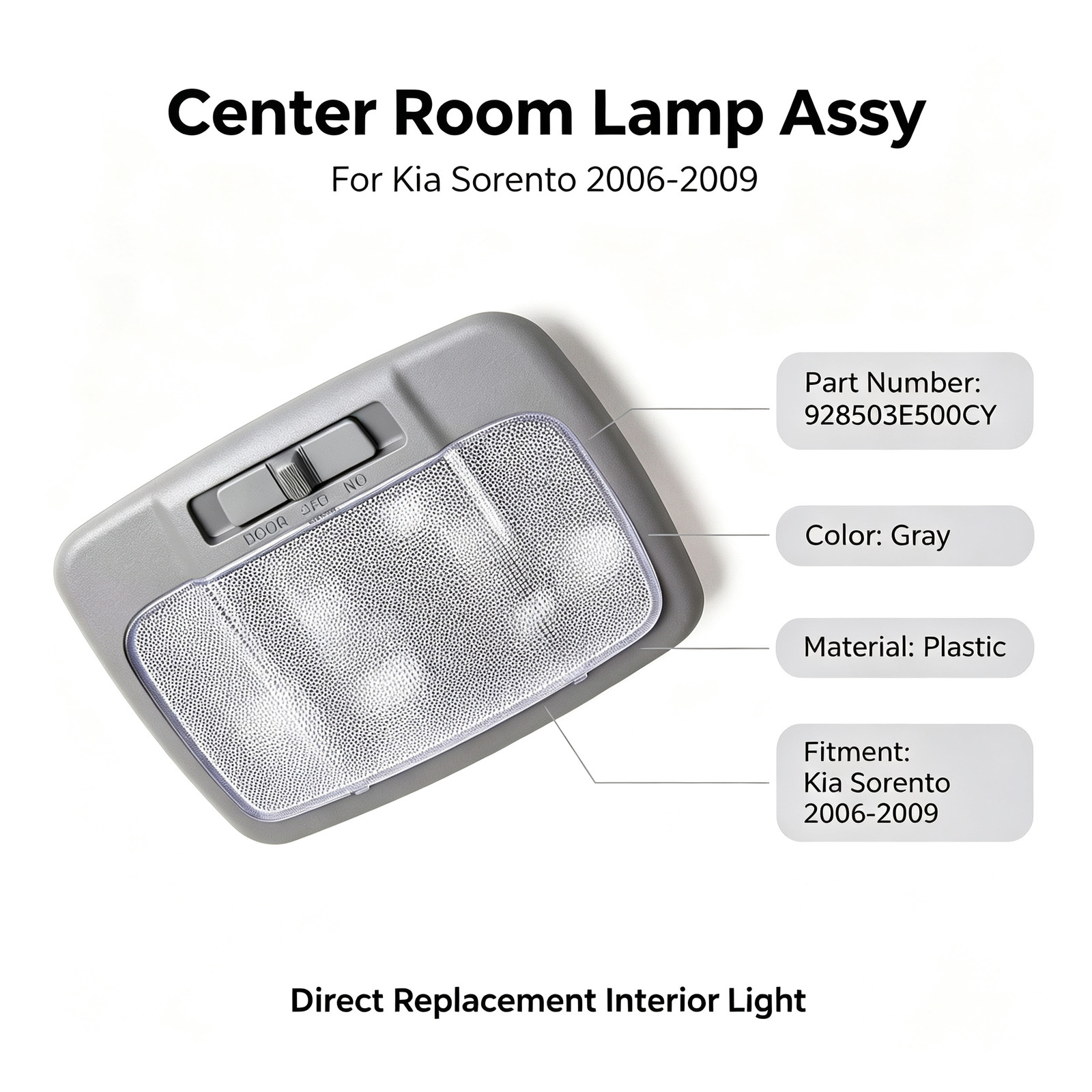 NEW 06-09 For KIA SORENTO INTERIOR DOME LIGHT INTERIOR 92850-3E500CY NEW 06-09 For KIA SORENTO INTERIOR DOME LIGHT INTERIOR 92850-3E500CY