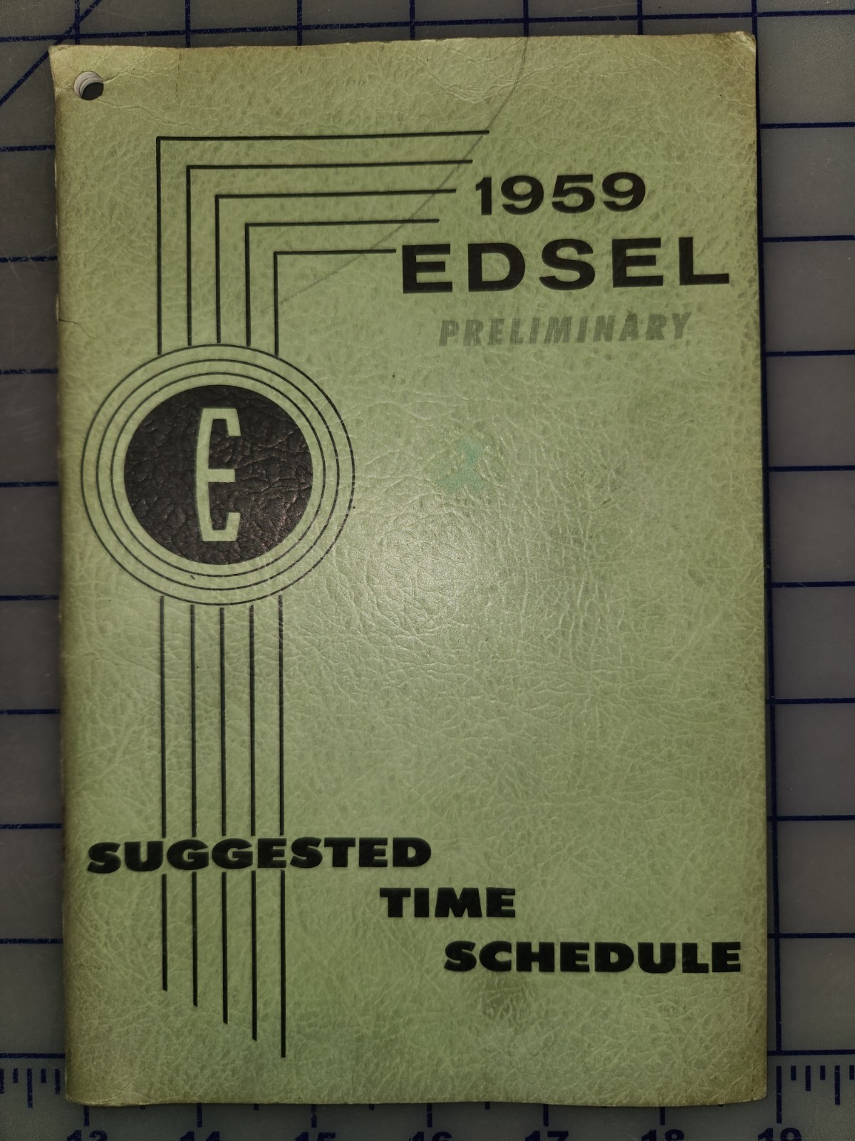 1959 Edsel Preliminary Time Schedule Manual Original 1959 Edsel Preliminary Time Schedule Manual Original