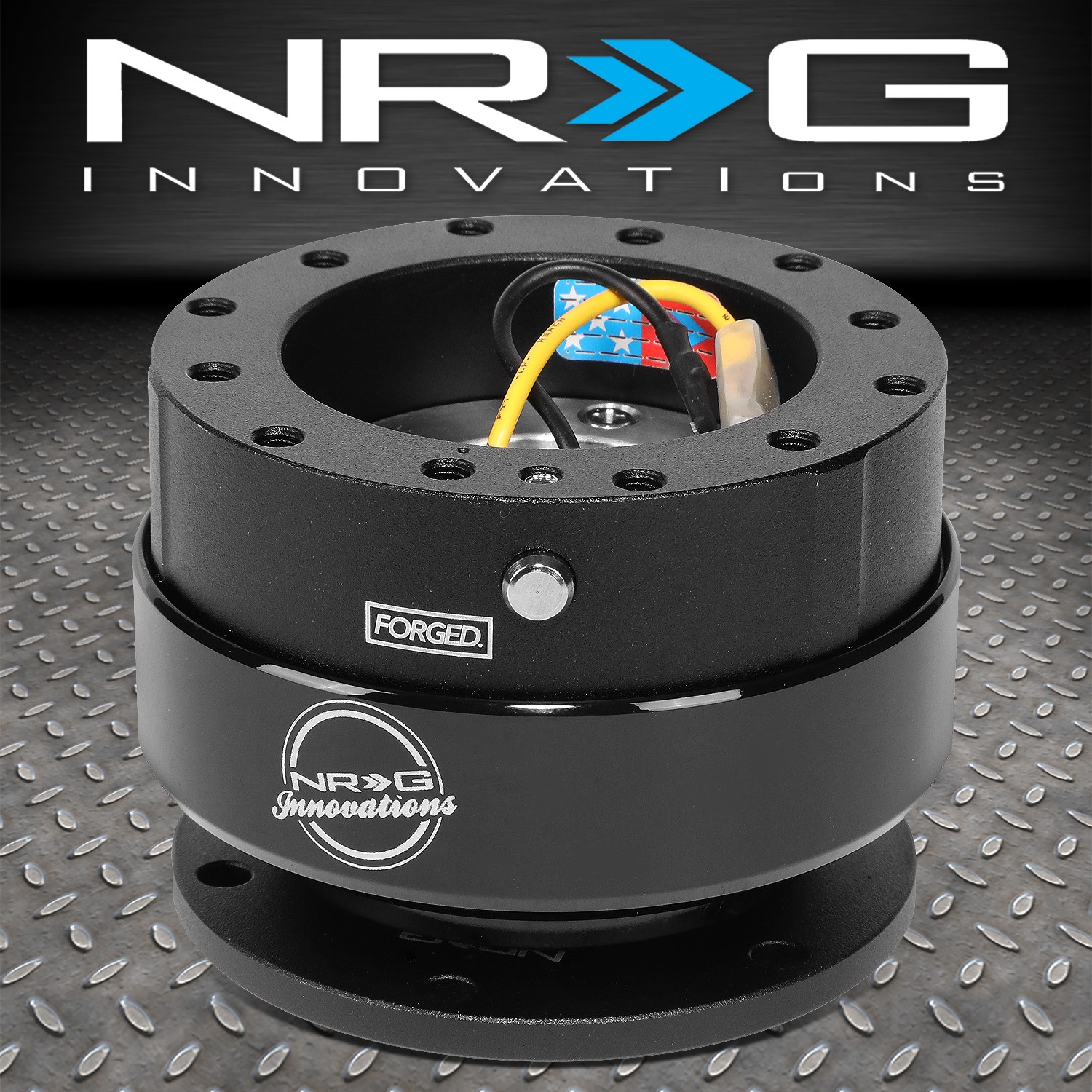 UNIVERSAL NRG STEERING WHEEL SHORT 6-HOLE GEN 2.0 QUICK RELEASE ADAPTOR BLACK