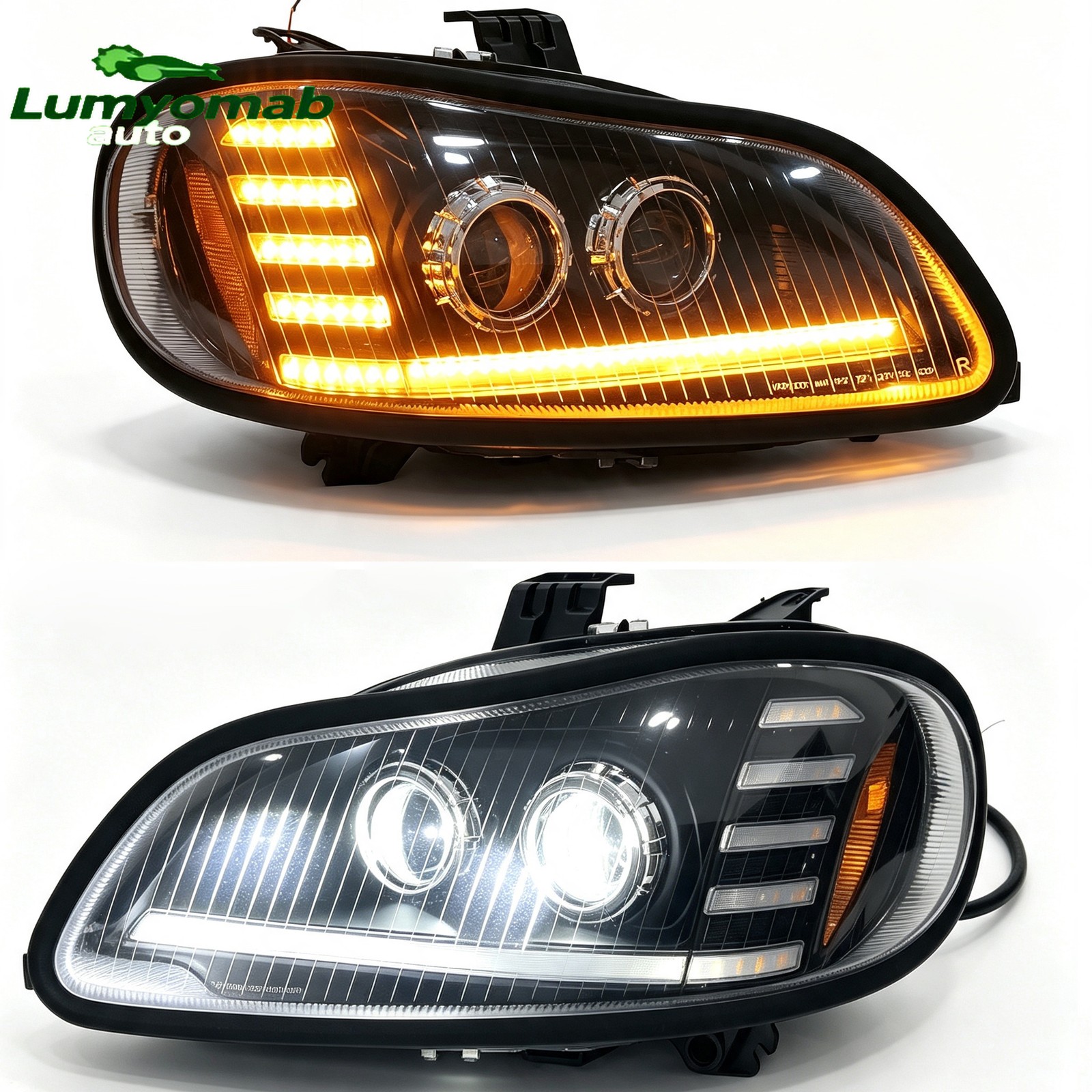 For 2004-2013 Freightliner M2 106 112 LED Headlights Projector Headlamps LH+RH