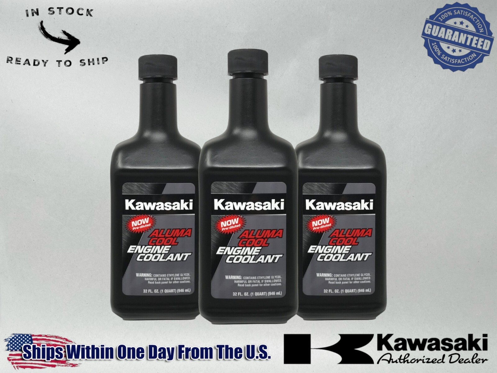 Kawasaki Genuine OEM Aluma Cool Engine Coolant K61081-004B - 3 Pack Kawasaki Genuine OEM Aluma Cool Engine Coolant K61081-004B - 3 Pack