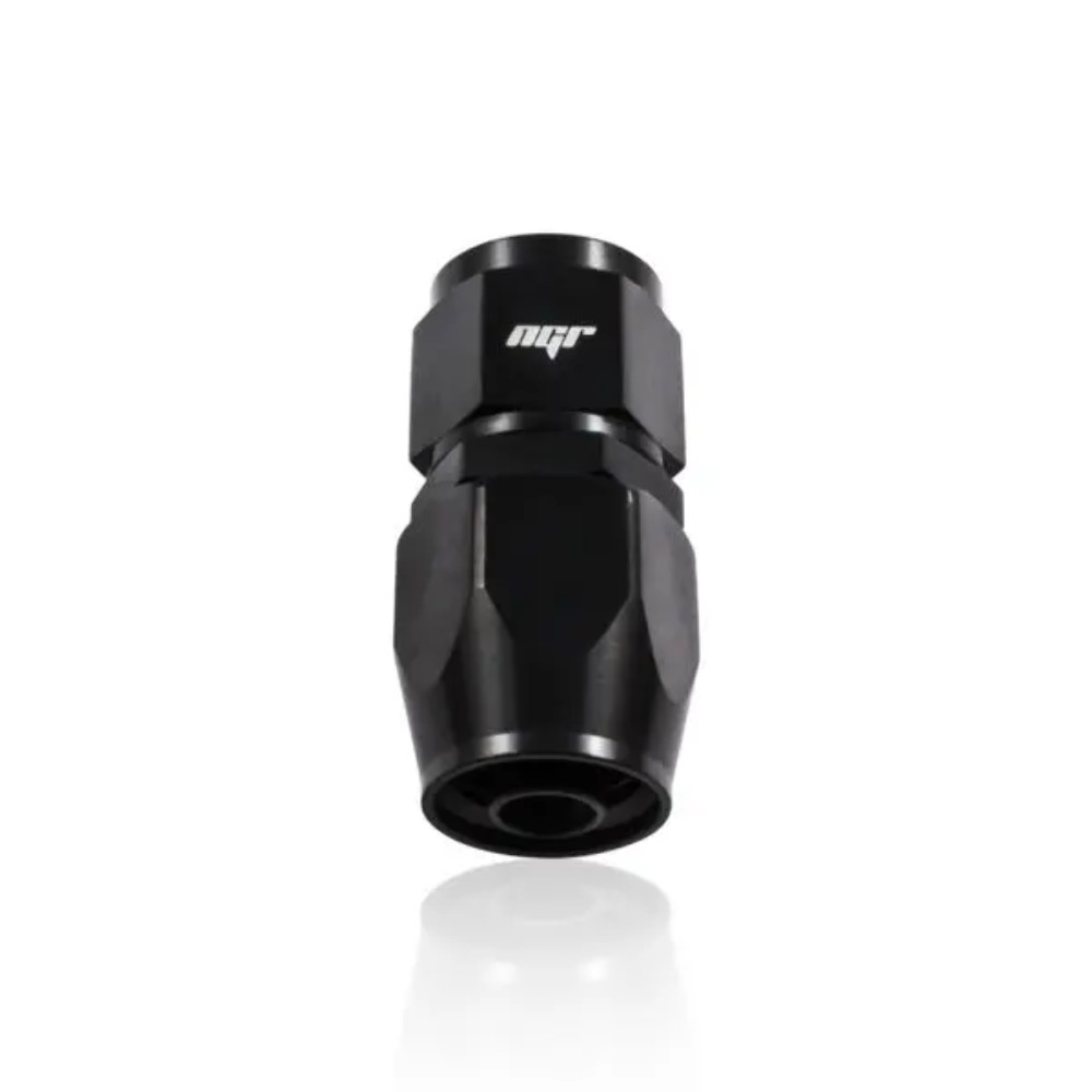 NGR Performance Straight Swivel Hose End Black AN Fitting for Braided Hose
