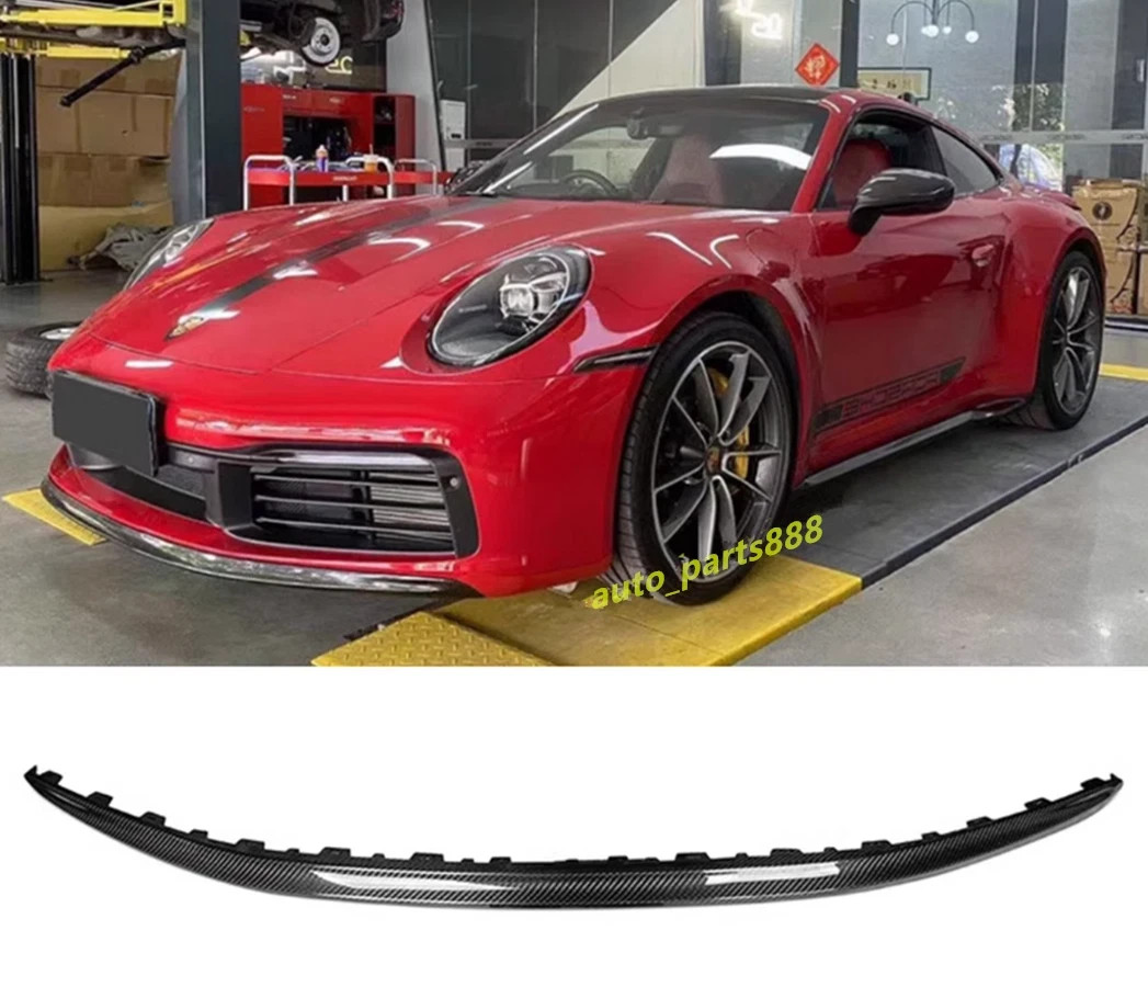 For Porsche 911 992 2020-2023 Carbon Fiber Car Front Bumper Lip Body Spoiler Lip