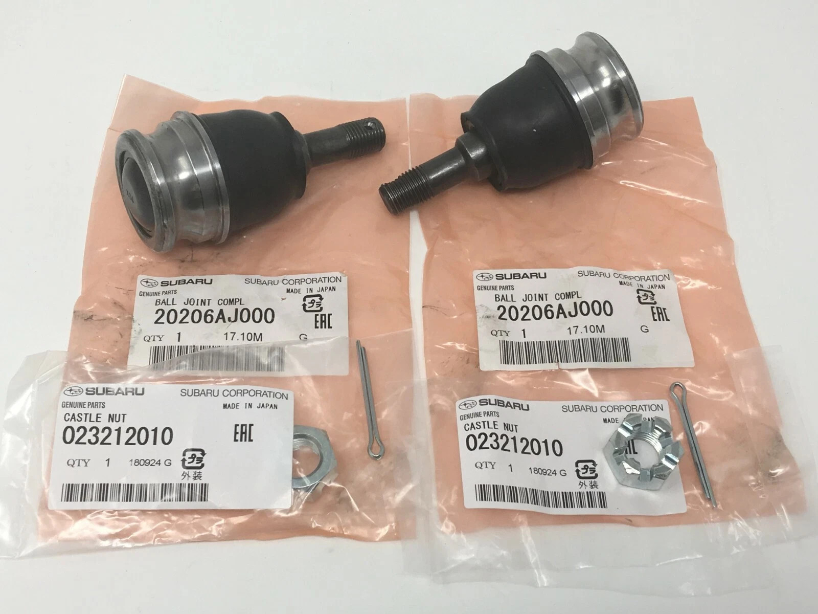 Genuine Subaru Suspension Front Lower Ball Joint & Nut & Pin 20206AJ000 Set of 2 Genuine Subaru Suspension Front Lower Ball Joint & Nut & Pin 20206AJ000 Set of 2