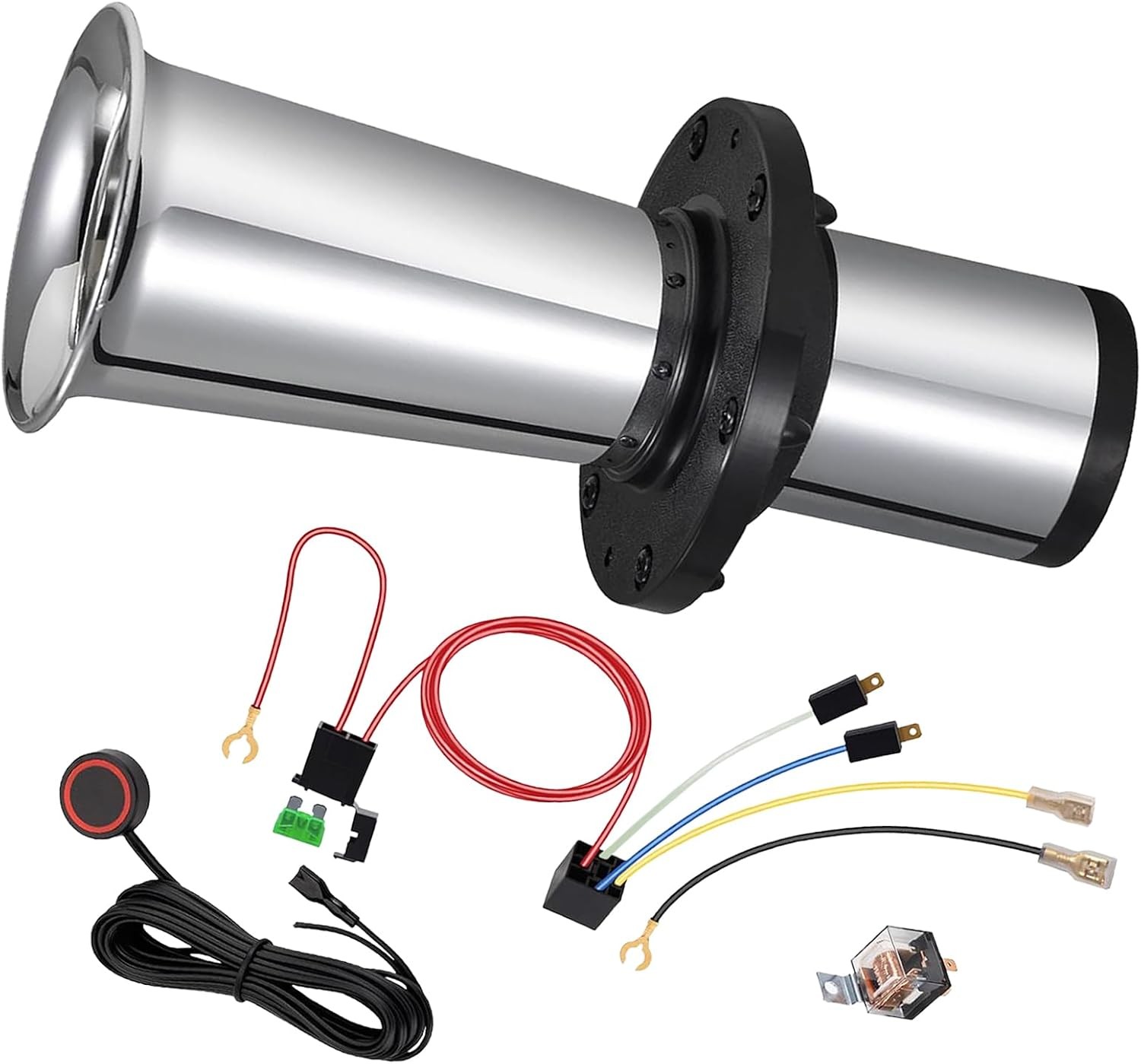 Ooga Horn 12V Kit, Antique Classic Car Hot Rod Aooga Ahooga Chrome Horn Kit Ooga Horn 12V Kit, Antique Classic Car Hot Rod Aooga Ahooga Chrome Horn Kit