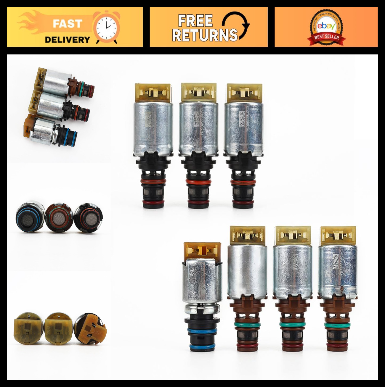 7PCS Transmission Solenoid Set for 6R80 Compatible with F150 Mustang 2009-2017