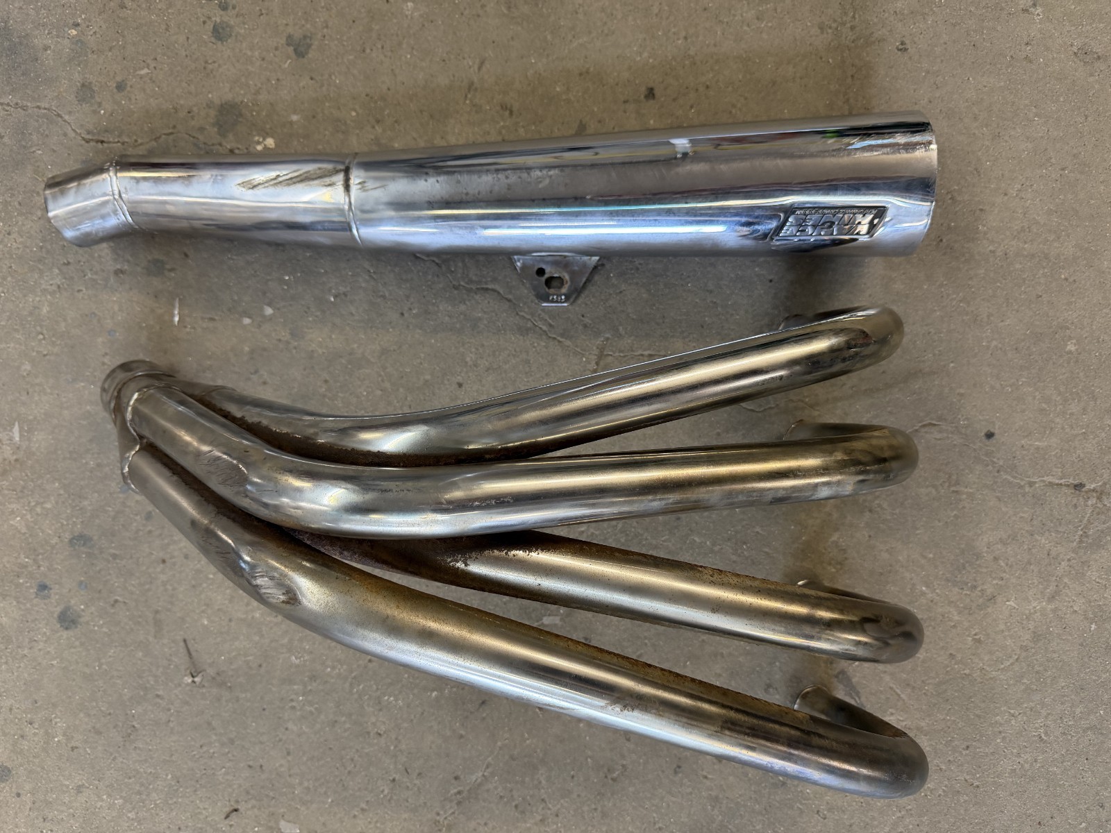 1977-80 Kawasaki KZ650 Vance & Hines 4-1 Chrome Exhaust Megaphone 13029