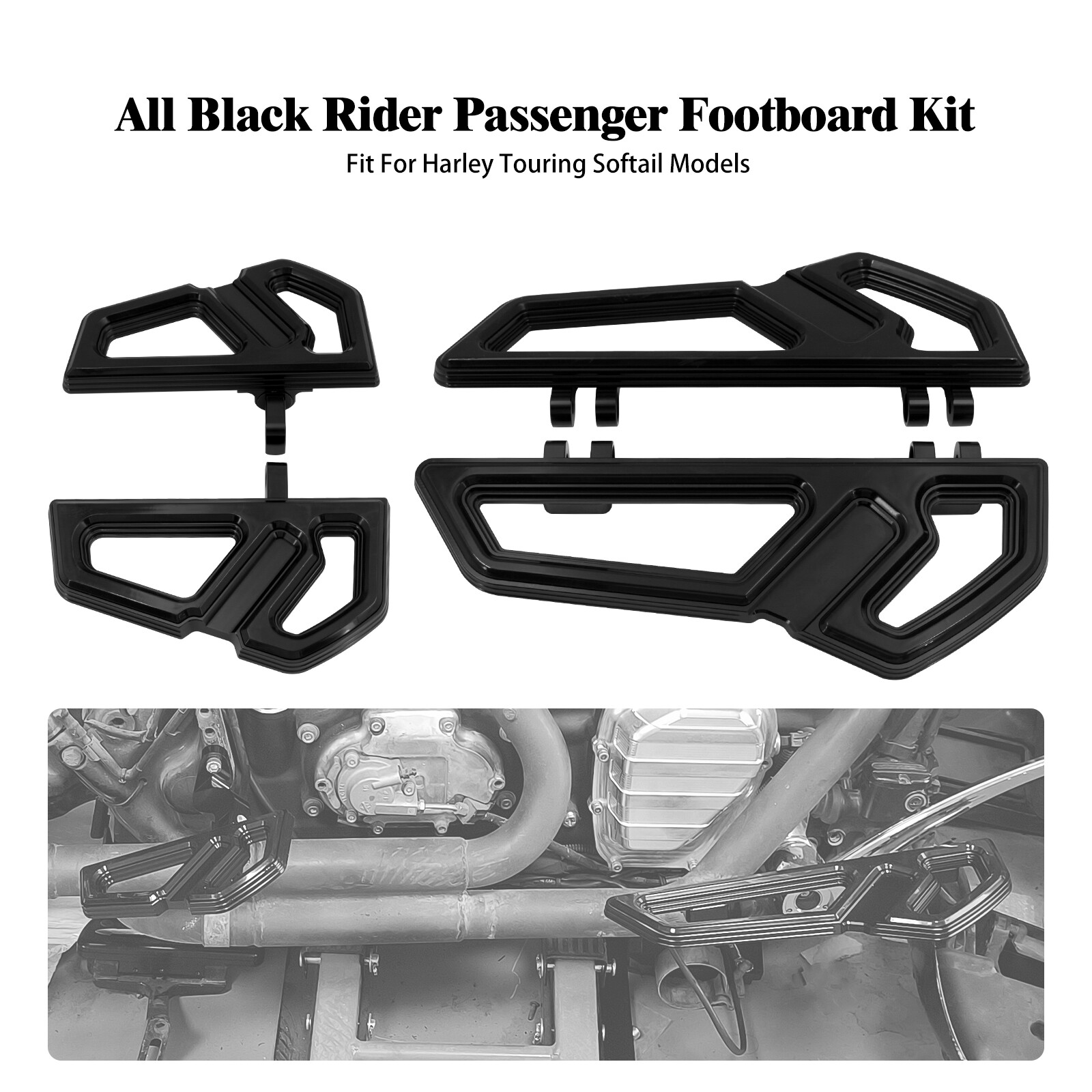 Black Empire Driver Passenger Floorboards For Harley Road Electra Glide 86-2025