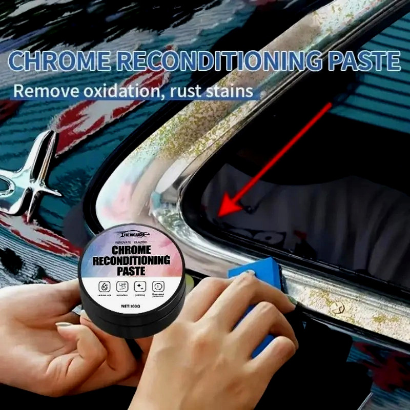 1pc Chrome Restoration Paste Oxidation Remover for Trim & Emblems with Sponge 1pc Chrome Restoration Paste Oxidation Remover for Trim & Emblems with Sponge
