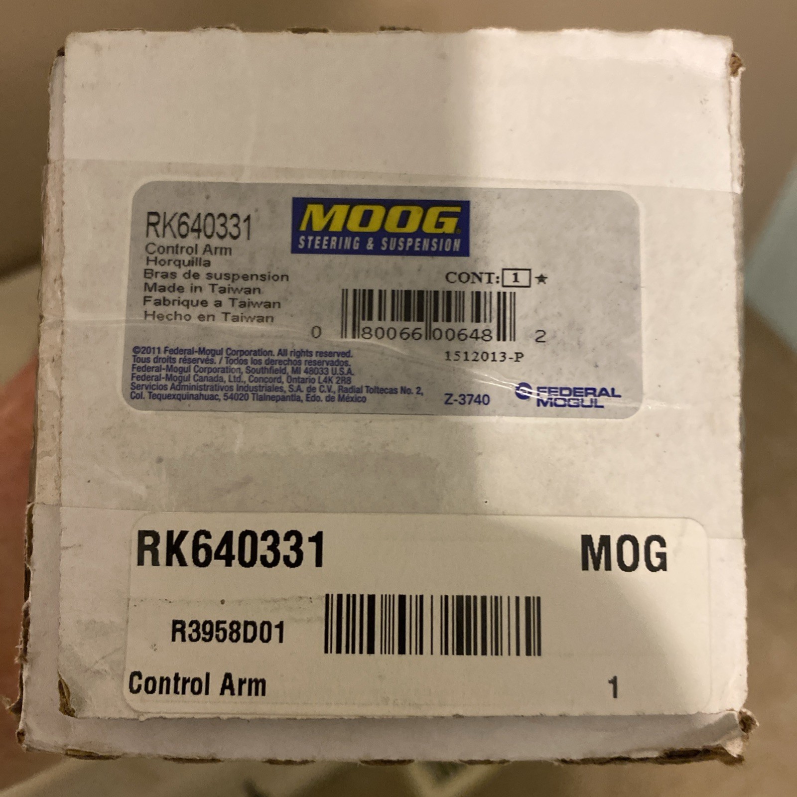 MOOG Chassis Products RK640331 Control Arm MOOG Chassis Products RK640331 Control Arm