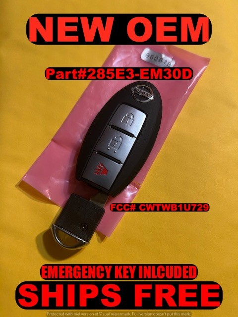 OEM 08-13 NISSAN ROGUE VERSA PATHFINDER SMART KEY REMOTE 285E3-EM31D CWTWBU729
