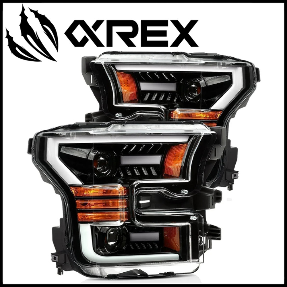 AlphaRex 880158 PRO Jet Black LED Projector Headlights fit 2015-2017 Ford F-150