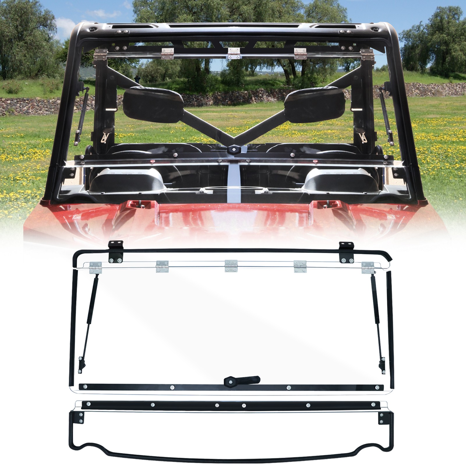 Flip Windshield Vents Front Window for 2020-2026 Polaris Ranger 1000/ Crew 1000 Flip Windshield Vents Front Window for 2020-2026 Polaris Ranger 1000/ Crew 1000