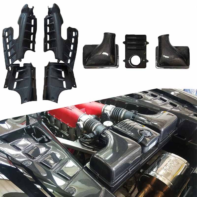 Full Carbon Fiber Complete Engine Bay Cover Set Replace For Ferrari F430 Spider