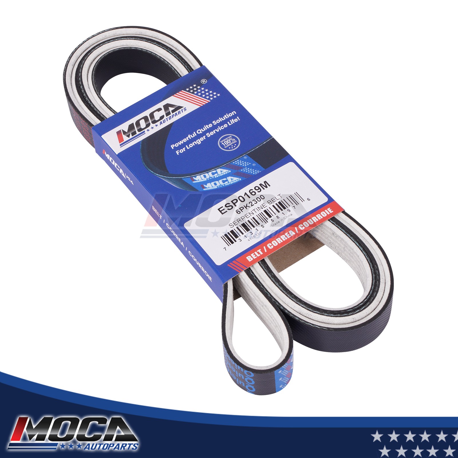 Fabric Faced Serpentine Belt for Buick Allure Lacrosse Chevrolet Ford 6PK2300