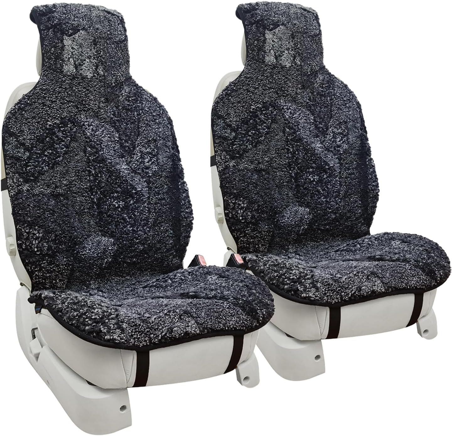 Genuine Australian Sheepskin Seat Cover, 2 Front Wool Cushion for Sedan Cars Suv
