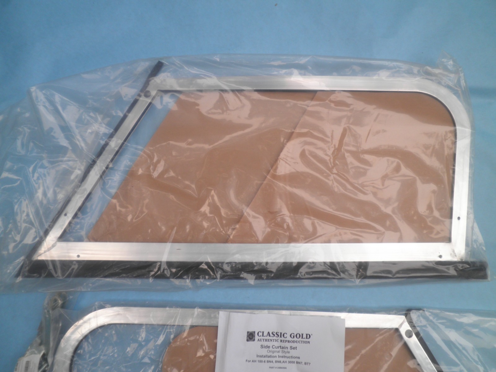 New  Austin-Healey 100-6 3000 Aluminum Sliding Plexiglass Side Curtain L & R Set