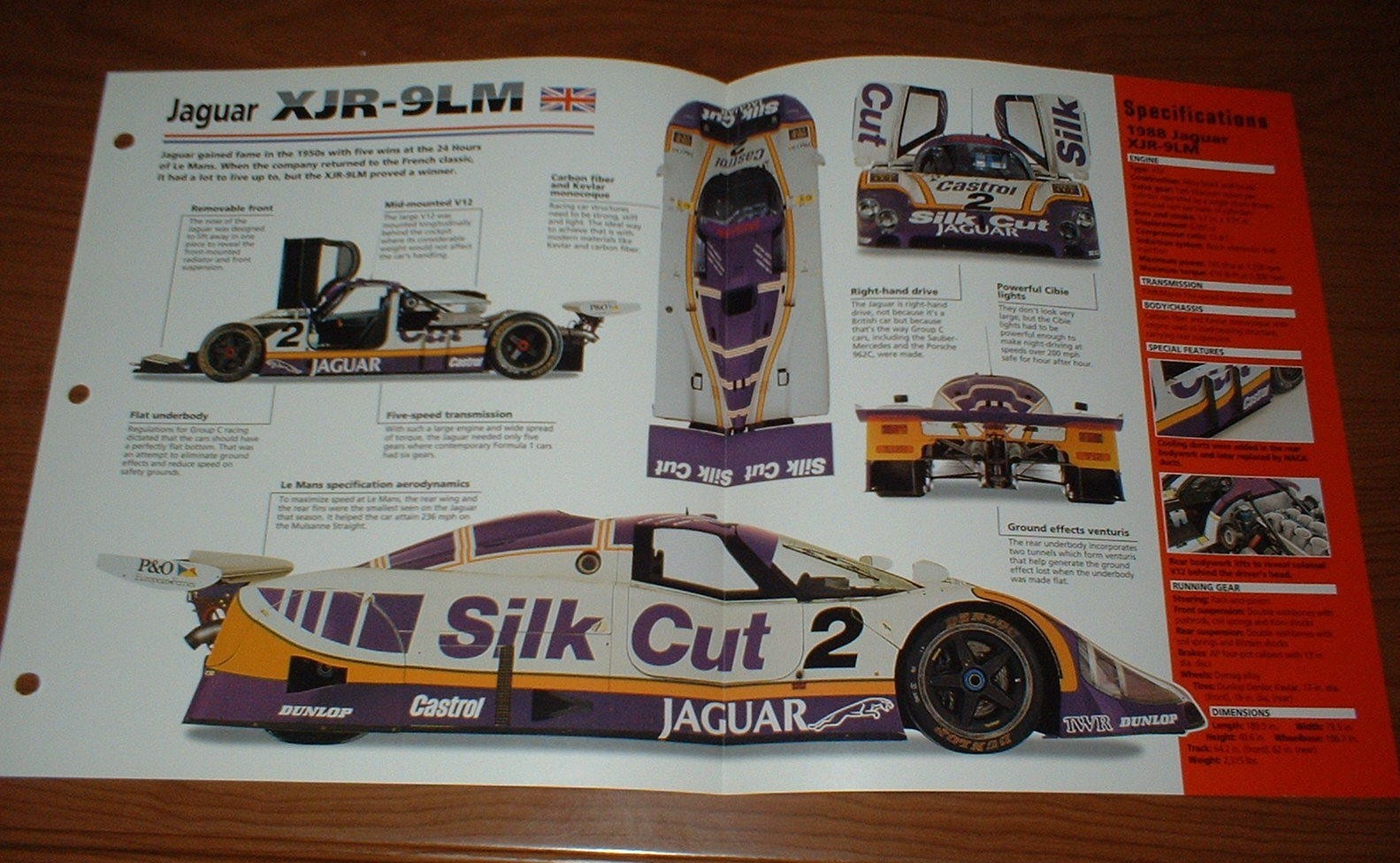 1988 JAGUAR XJR-9LM ORIGINAL IMP BROCHURE 88 GRAND PRIX LE MANS RACING BRUNDLE
