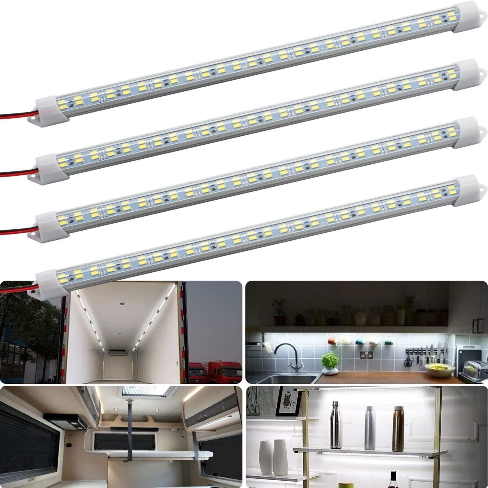 4PCS 48 LED 12V Cargo Camper RV Interior Light Trailer Boat Lamp Ceiling Car Van 4PCS 48 LED 12V Cargo Camper RV Interior Light Trailer Boat Lamp Ceiling Car Van