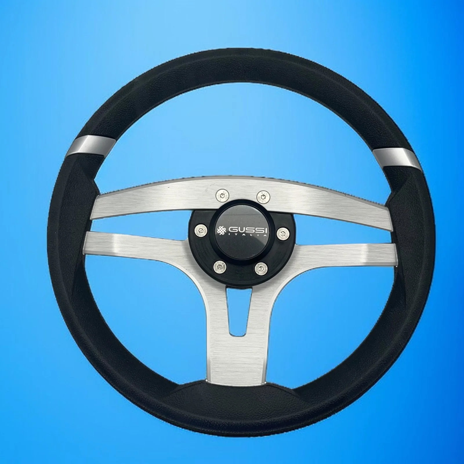 Badia Boat Steering Wheel Brushed Aluminum Spokes | Gussi Snap-in