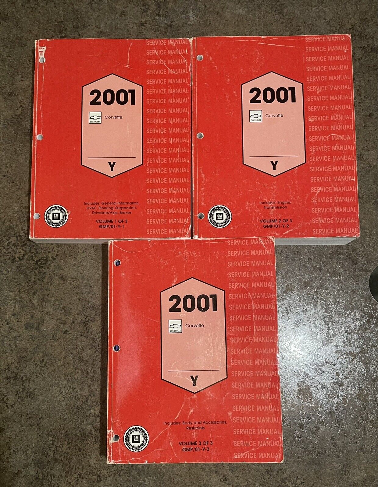 2001 Chevy CORVETTE OEM Car Shop Service Repair Manual Complete SET Y Vol 1 2 3