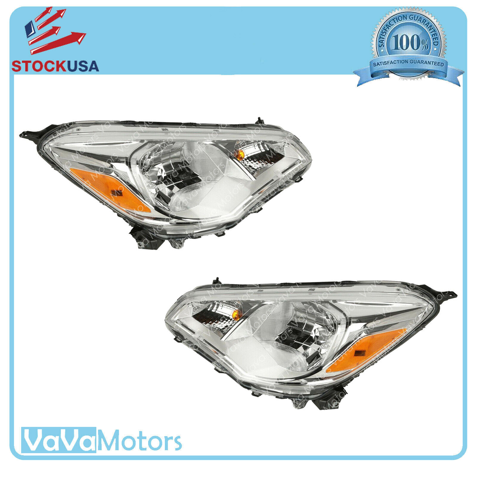 Fits 2017 2018 2019 2020 Mitsubishi Mirage G4 Headlight Assembly Left Right Pair