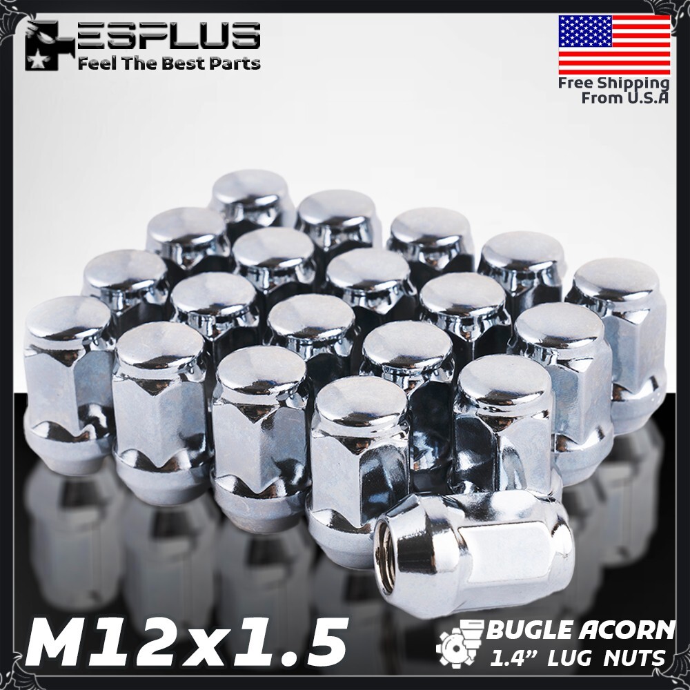 20 Pc Chevrolet Lug Nut M12x1.5 Chrome Fit Camaro/Captiva/Corvette/Impala/Malibu