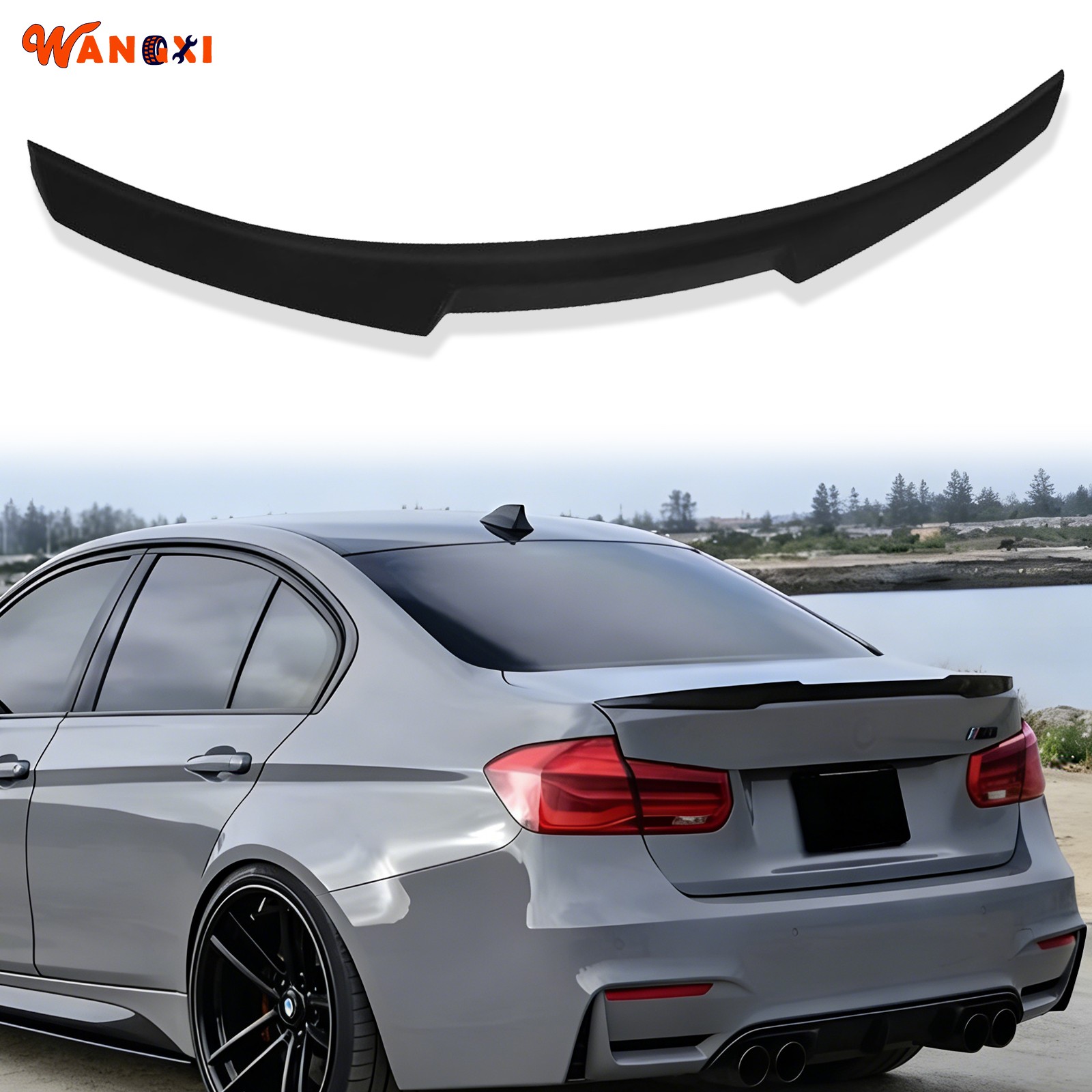 Fits 2006-2011 BMW E90 3 Series 328i 335 M3 Rear Trunk Spoiler Wing Matte Black