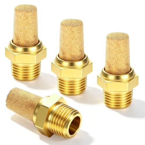 4 Pieces Pneumatic Muffler Insert Brass Exhaust Filter 4 Pieces Pneumatic Muffler Insert Brass Exhaust Filter