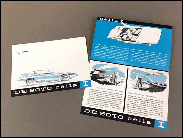 1959 DeSoto Cella I Concept Prototype Showcar Original Car Brochure - Chrysler 1959 DeSoto Cella I Concept Prototype Showcar Original Car Brochure - Chrysler