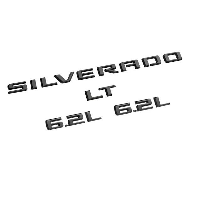 2019-2026 Chevrolet Silverado Trailboss LT Gloss Black Emblems GM OEM 86539786 2019-2026 Chevrolet Silverado Trailboss LT Gloss Black Emblems GM OEM 86539786
