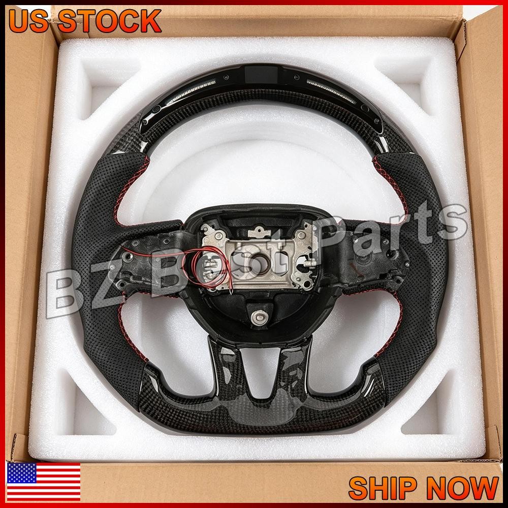 LED Carbon Fiber  Steering Wheel For Dodge Charger Durango SRT 15-23 In US Stock