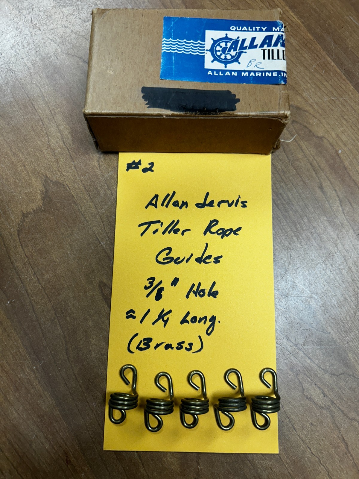 NOS Allan Jervis Brass Tiller Rope Guides 1.25