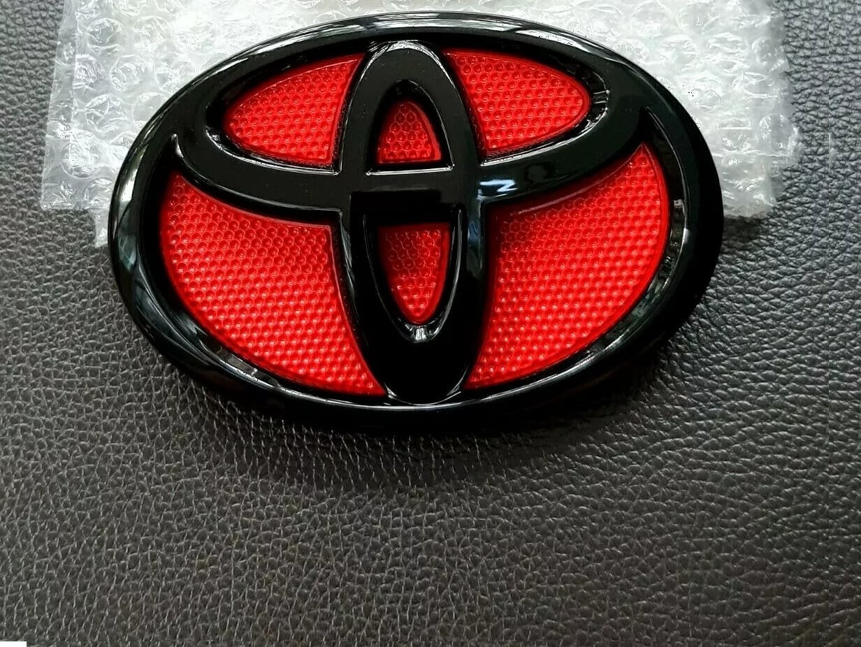 Toyota 14cm Piano Black RED Front Grille Emblem Badge Logo Corolla Altis Toyota 14cm Piano Black RED Front Grille Emblem Badge Logo Corolla Altis