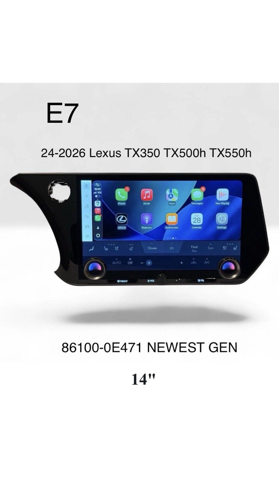 OEM 2024-2026 Lexus TX 14” Navigation Infotainment Screen Display 86100-0E471