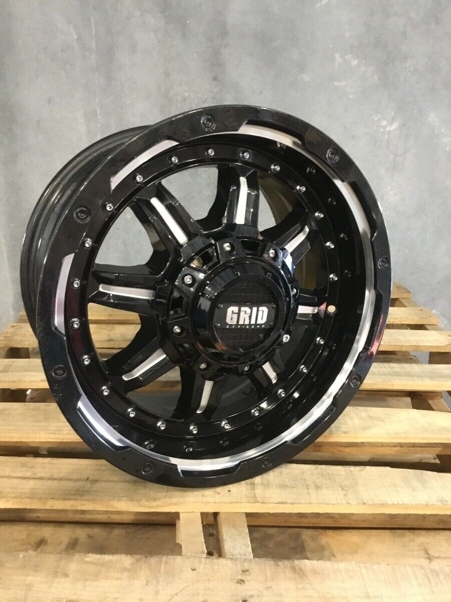 Grid GD10 Gloss Black Milled Spoke Spoke 17x9 +15 5x139.7 Wheel Single Rim