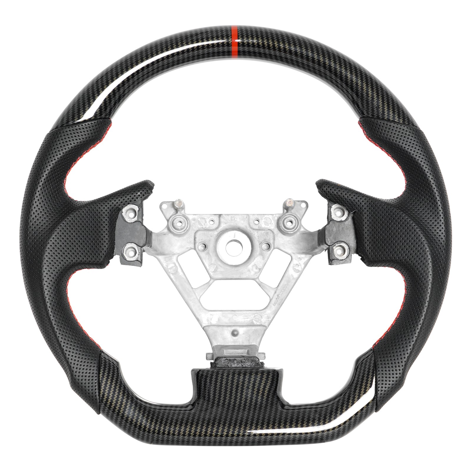 Hydro Dip Carbon Fiber Steering Wheel For 2004-2007 Infiniti G35 Red Stitching