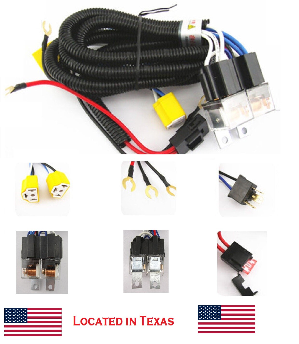 For Dual High Low Beam Headlight Relay Wiring Harness H4/9003 High Heat Ceramic For Dual High Low Beam Headlight Relay Wiring Harness H4/9003 High Heat Ceramic
