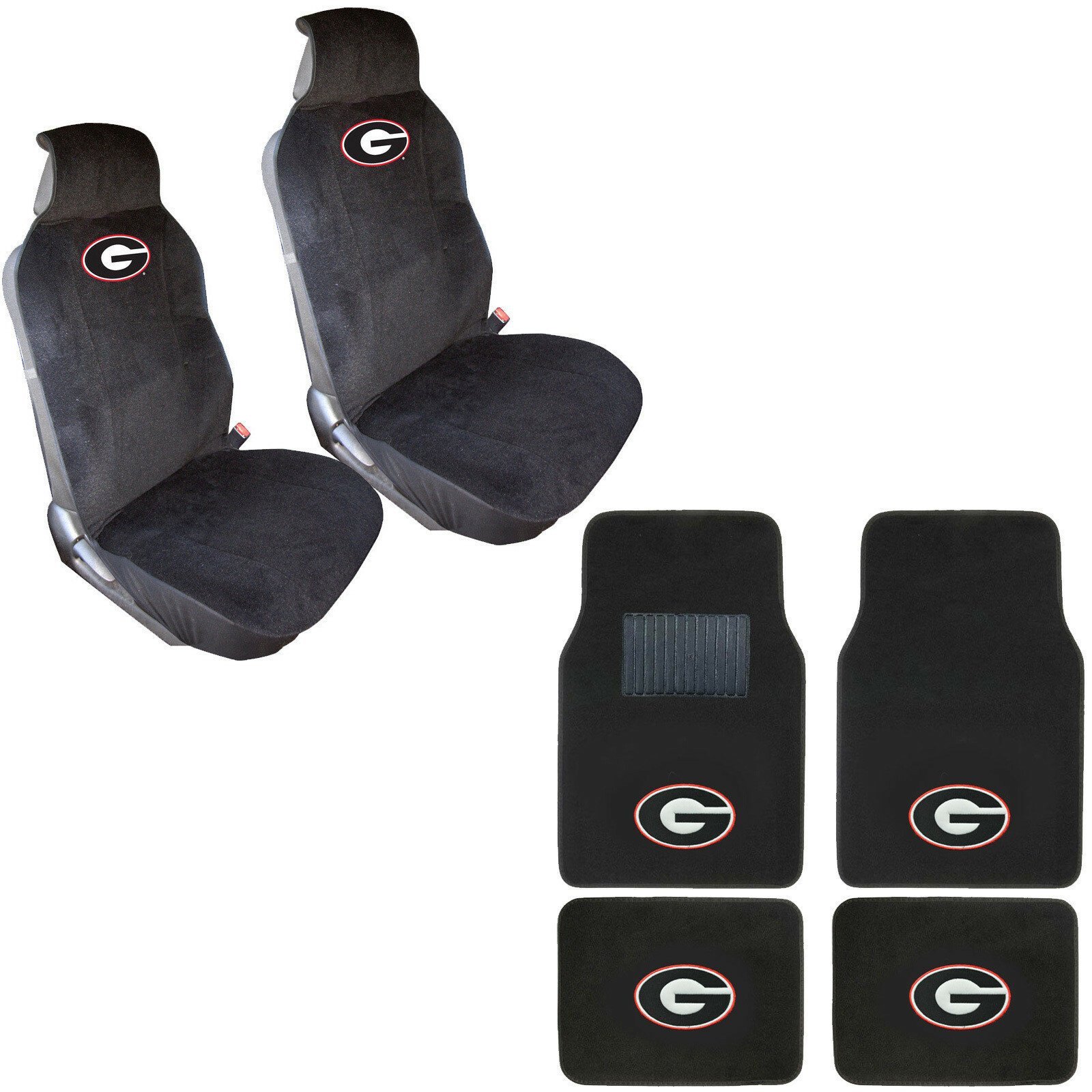 New NCAA Georgia Bulldogs Car Truck Front Sideless Seat Covers & Floor Mats Set New NCAA Georgia Bulldogs Car Truck Front Sideless Seat Covers & Floor Mats Set