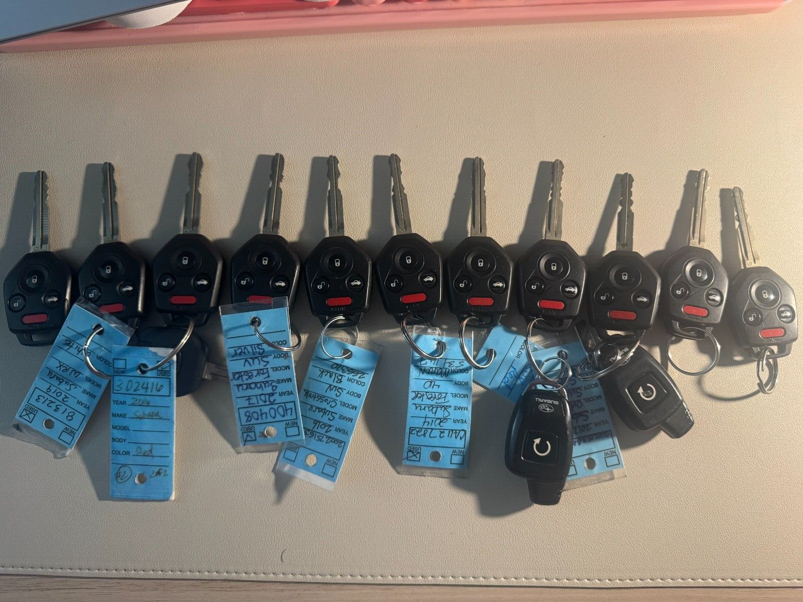 OEM Lot of 11 Subaru Remote Head Key Combos 4 Button -Used- CWTWB1U811 - G Blade OEM Lot of 11 Subaru Remote Head Key Combos 4 Button -Used- CWTWB1U811 - G Blade