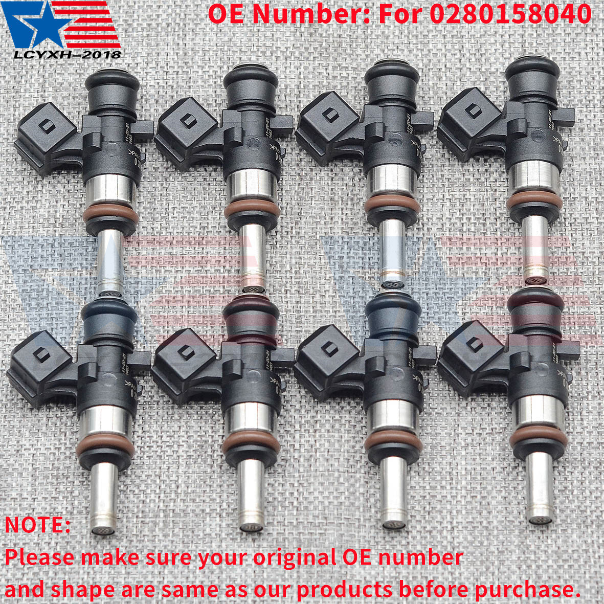 8X Fuel Injectors fit Bosch Long Nozzle E85 LS3 LS7 LSA EV14KT 0280158040 980cc 